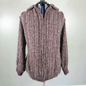 Vintage Tapestries Ireland Wool Woven Sweater Coat Vest Convertible Boho SIZE XL